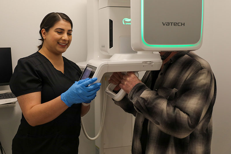 Patient getting a CBCT scan